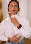BLUSA CUELLO ROMÁNTICO BLANCA