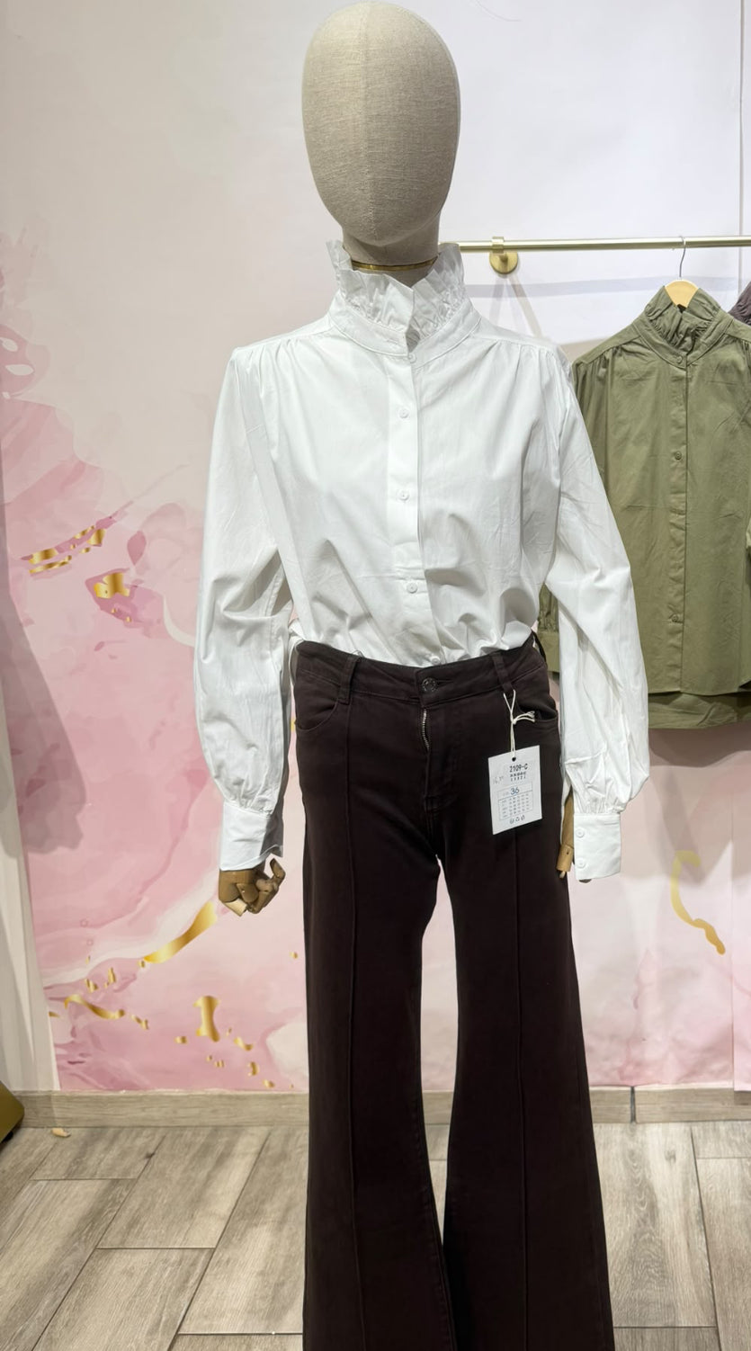 BLUSA CUELLO ROMÁNTICO BLANCA