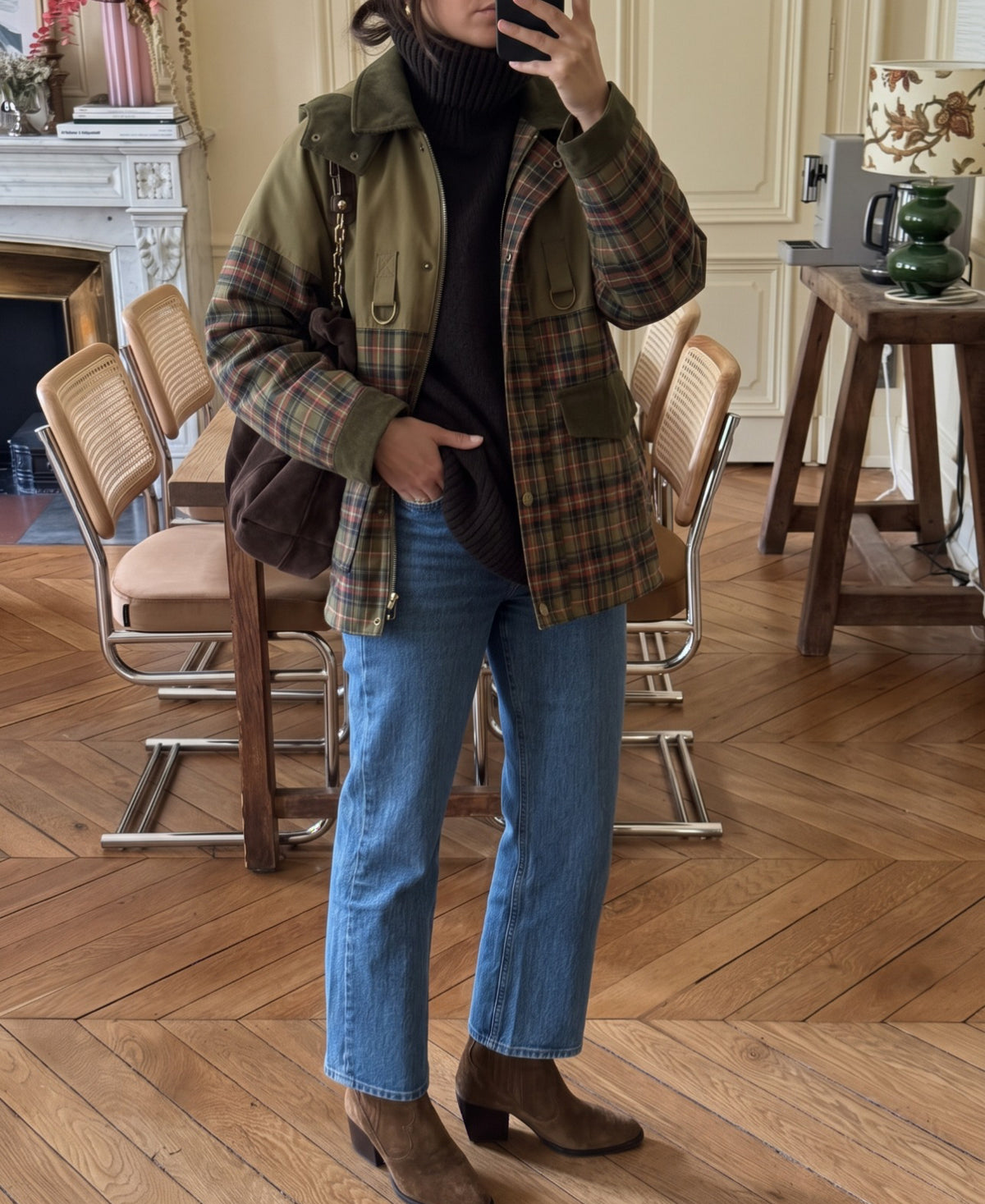 PARKA TARTÁN VERDE ACOLCHADA